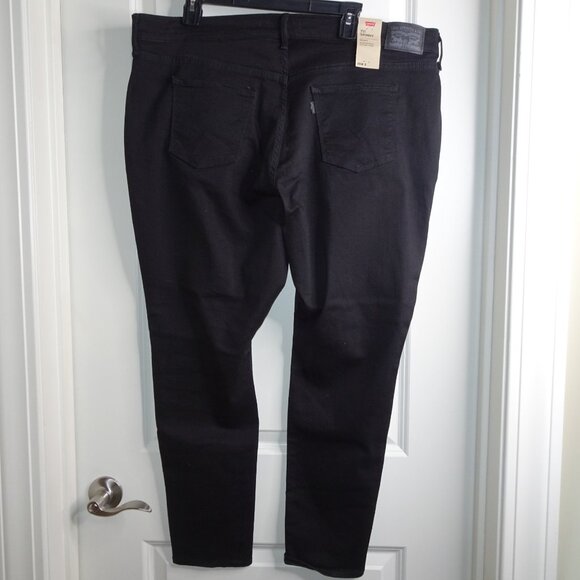 Levis's 711 Black Mid-rise Skinny Jeans Short - Picture 4 of 7